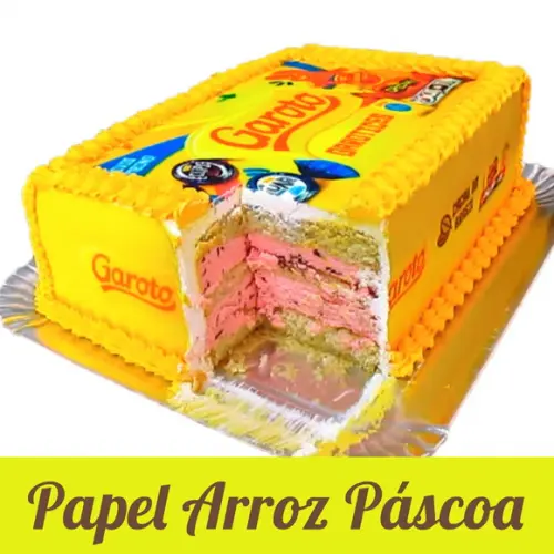 Papel arroz Caixa de Bombom com Faixas Lateral