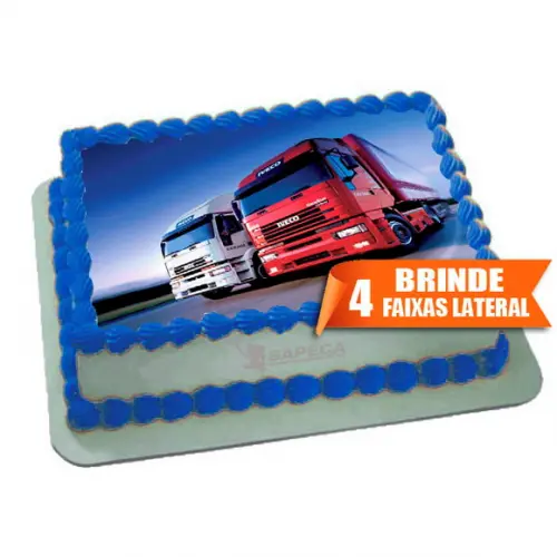 Papel arroz Caminhão Iveco + Brinde Faixas Laterais