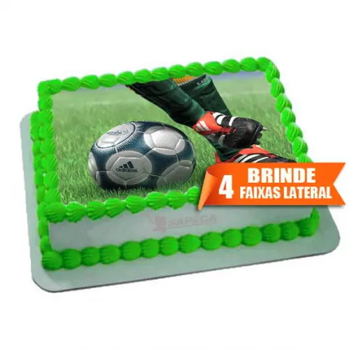 Papel arroz Campo de Futebol Bola + Brinde Faixas Laterais