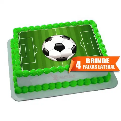 Papel arroz Campo de Futebol Bola + Brinde Faixas Laterais