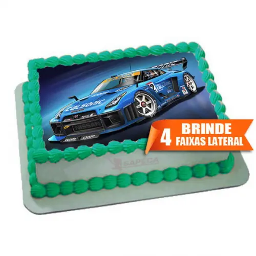 Papel arroz Carro Azul esporte + Brinde Faixas Laterais