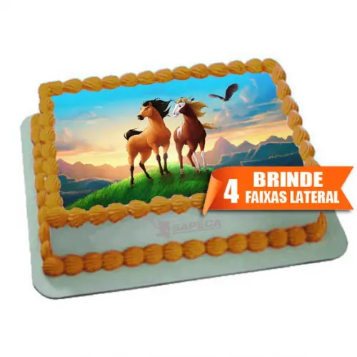 Papel Arroz Cavalos para Bolo + Brinde Faixas Laterais