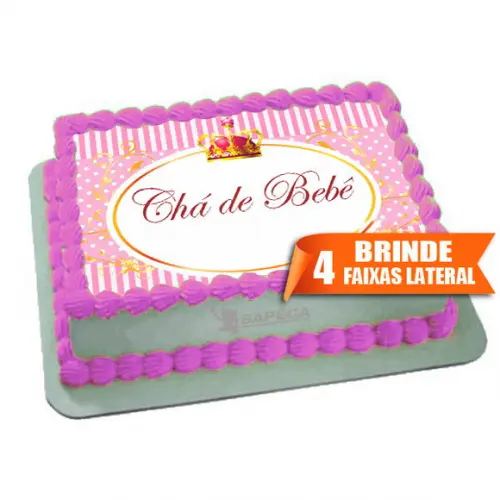 Papel arroz Chá de Bebê Coroa Princesa + Brinde Faixas