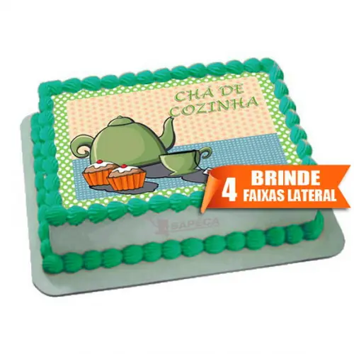 Papel arroz Chá de Cozinha Verde + Brinde Faixas Laterais