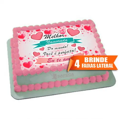 Papel arroz Coração Namorados + Brinde Faixas Laterais
