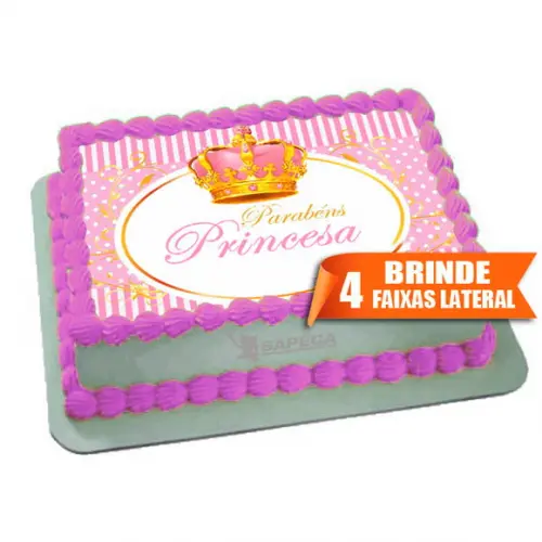 Papel arroz Coroa Princesa Realeza + Brinde Faixas Laterais