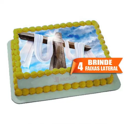Papel arroz Cruz Católico + Brinde Faixas Laterais