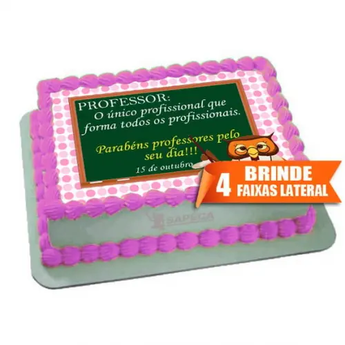 Papel arroz Dia dos Professores Coruja + Brinde Faixas