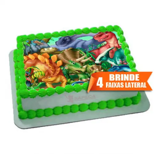 Papel arroz Dinossauros Rex + Brinde Faixas Laterais