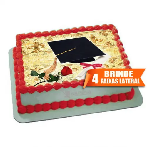 Papel arroz Diploma Formatura + Brinde Faixas Laterais