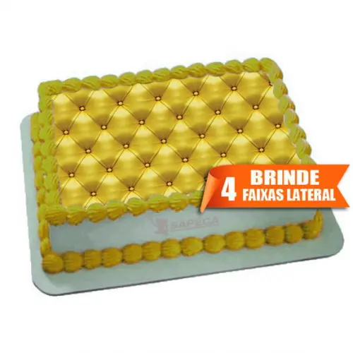 Papel arroz Dourado Capitone + Brinde Faixas Laterais