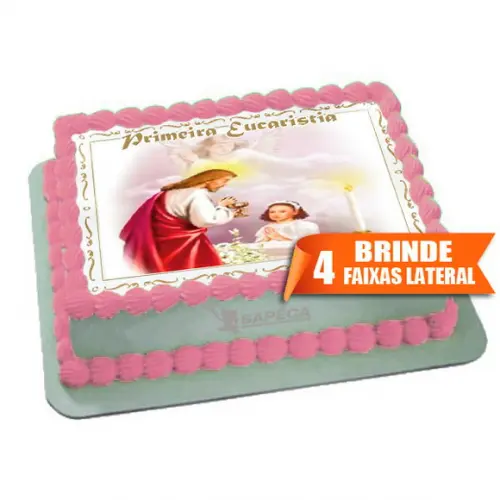 Papel arroz Eucaristia Menina + Brinde Faixas Laterais