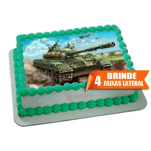 Papel arroz Exercito Tanque + Brinde Faixas Laterais