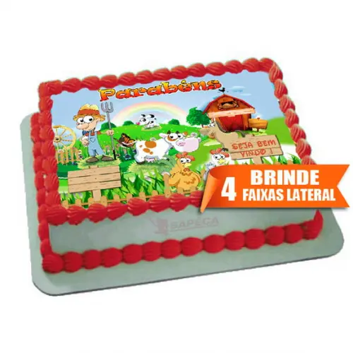 Papel arroz Fazendinha + Brinde Faixas Laterais