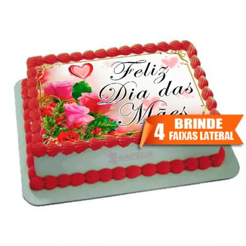 Papel arroz Feliz Dia das Mães + Brinde Faixas Laterais
