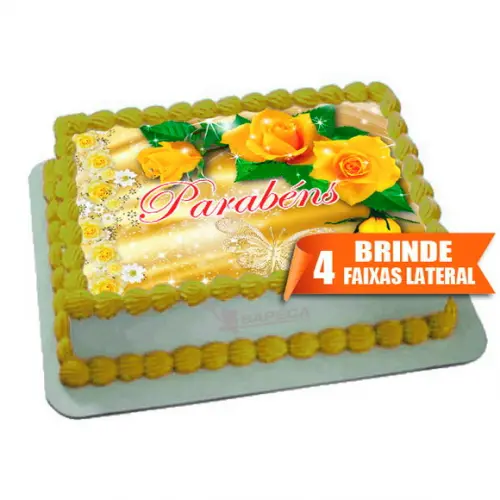Papel arroz Flores amarela+ Brinde Faixas Laterais