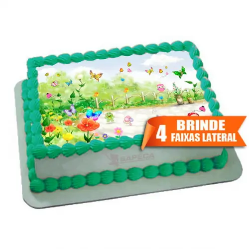 Papel arroz Flores Jardim Encantado + Brinde Faixas Lateral