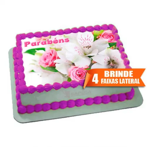 Papel arroz Flores Orquideas e rosa + Brinde Faixas Laterais
