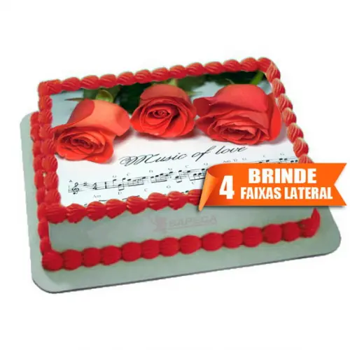 Papel arroz Flores Rosas Vermelha + Brinde Faixas Laterais