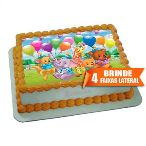 Papel arroz Floresta animais + Brinde Faixas Laterais