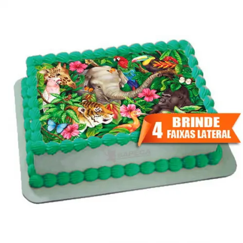 Papel arroz Floresta animais + Brinde Faixas Laterais