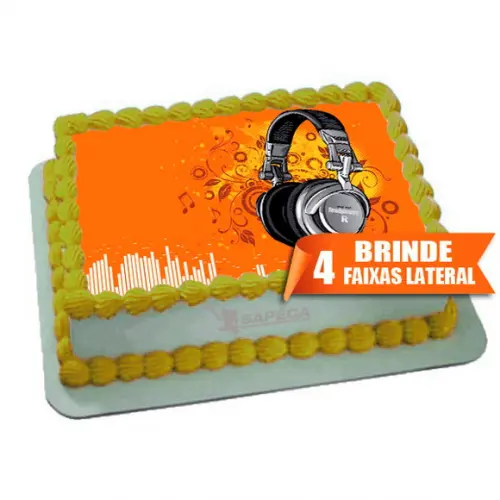 Papel arroz Fone Musica + Brinde Faixas Laterais