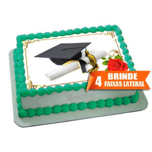 Papel arroz Formatura Diploma + Brinde Faixas Laterais