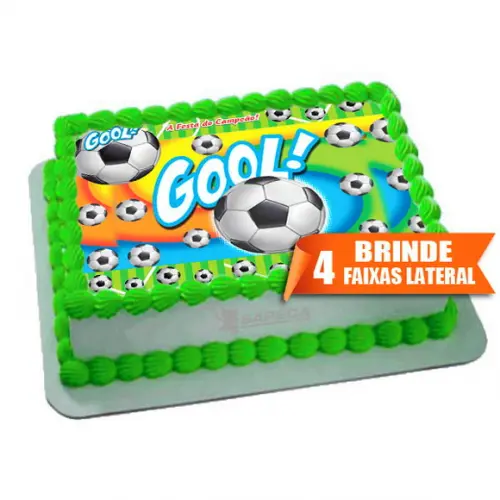 Papel arroz Futebol Bola Gool + Brinde Faixas Laterais
