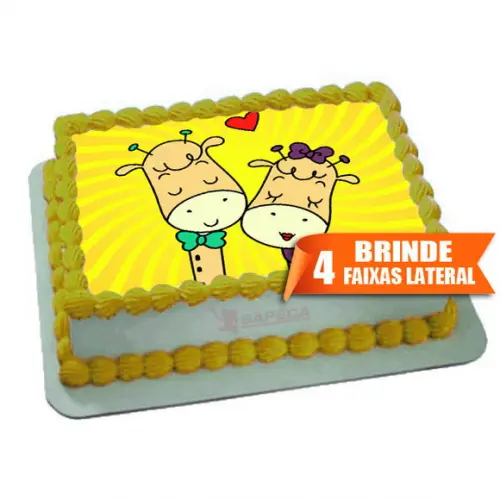Papel arroz Girafa Coração + Brinde Faixas Laterais