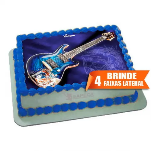 Papel arroz Guitarra Musical + Brinde Faixas Laterais