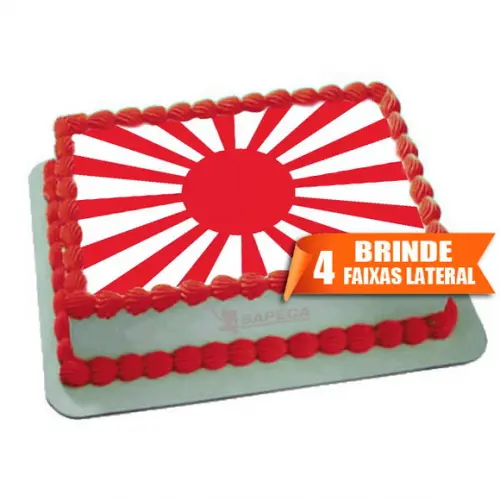 Papel arroz Japão Bandeira + Brinde Faixas Laterais