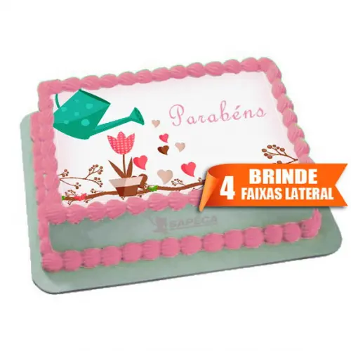 Papel arroz Jardim Encantado Flor + Brinde Faixas Lateral
