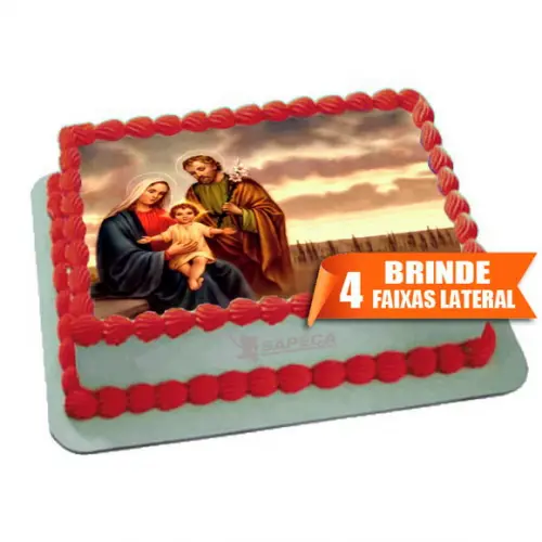 Papel arroz Jesus Cristo Familia + Brinde Faixas Lateral