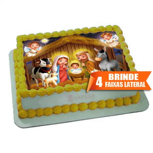 Papel arroz Jesus Menino Natal + Brinde Faixas Lateral