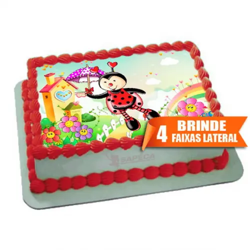 Papel arroz Joaninha + Brinde Faixas Lateral