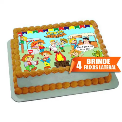 Papel arroz Junina Festa + Brinde Faixas Laterais