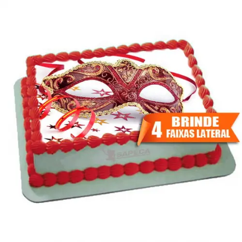 Papel arroz Mascara Baile Carnaval + Brinde Faixas Laterais