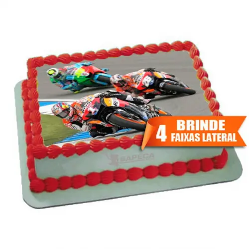 Papel arroz Moto Corrida + Brinde Faixas Laterais