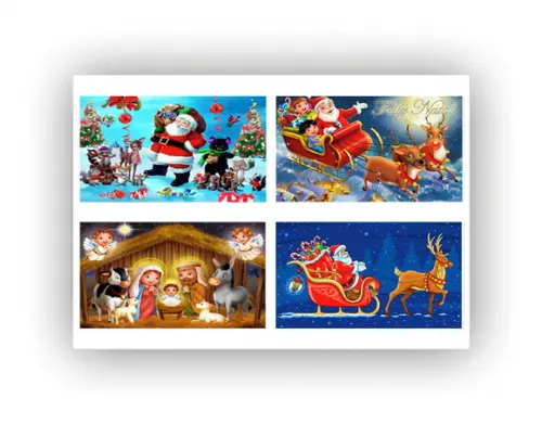 Papel arroz Natal 8x14cm para Mini Bolos 8 Imagens Mod1e2