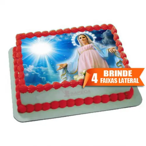 Papel arroz Nossa Senhora Graças + Brinde Faixas Lateral