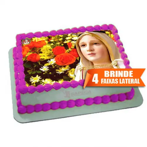 Papel arroz Nossa Senhora Fatima +Brinde Faixa Lateral