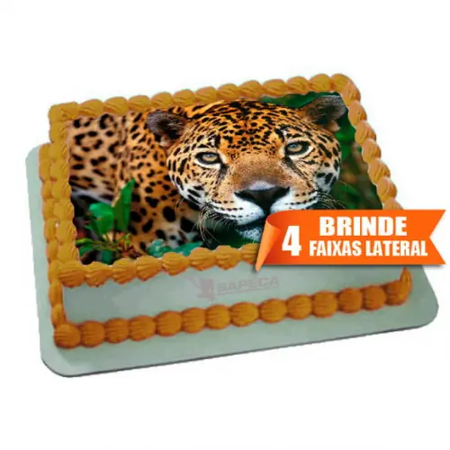Papel arroz Onça Animais + Brinde Faixas Laterais