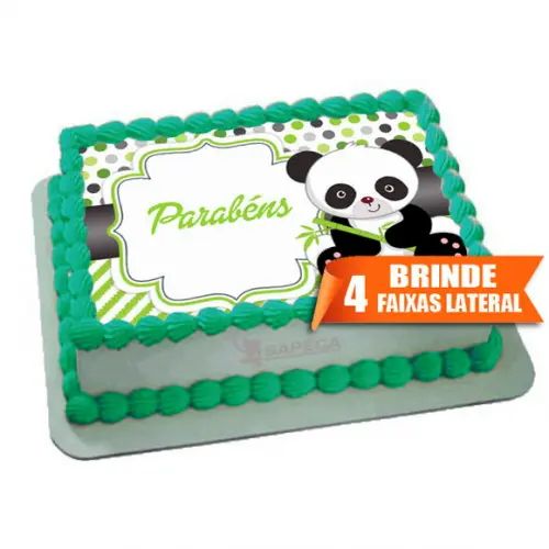 Papel arroz Panda Parabéns + Brinde Faixas Laterais