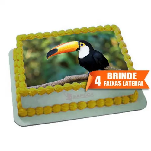 Papel arroz Passarinho Tucano + Brinde Faixas Laterais