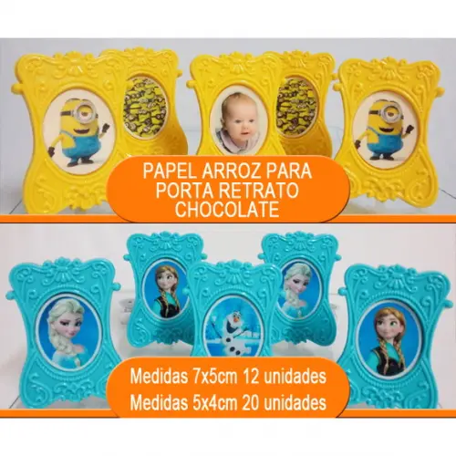 Papel arroz Porta Retrato 7x5cm com 12 unidades