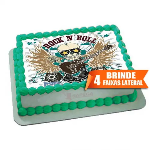Papel arroz Rock e Roll + Brinde Faixa Lateral