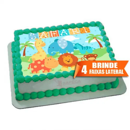 Papel arroz Safari Baby + Brinde Faixas Laterais
