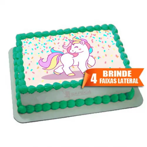 Papel arroz Unicornio + Brinde Faixas Laterais