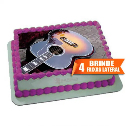 Papel arroz Violão Musica + Brinde Faixas Laterais