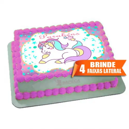 Unicornio Papel arroz + Brinde Faixas Laterais